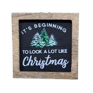 Christmas Mini Tiered Tray Sign 4 Inch Ornament Chalkboard Holiday Decor Kitchen